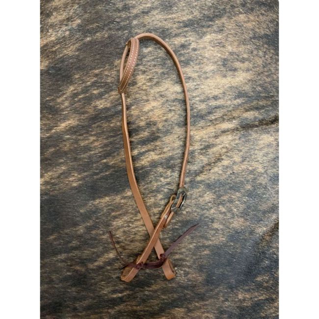 Showman Argentina Cow Leather One Ear Headstall with Silver Engraved Overlayed Buckle #3