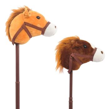 Showman Couture Adjustable Plush Stick Horse with Sound Effects