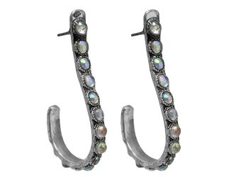 Open Hoop Rhinestone Earrings