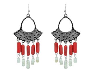 Western Style Multi Bead and Stone Chandelier Earrings