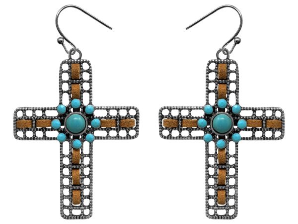 Cross Dangle earrings with hook back