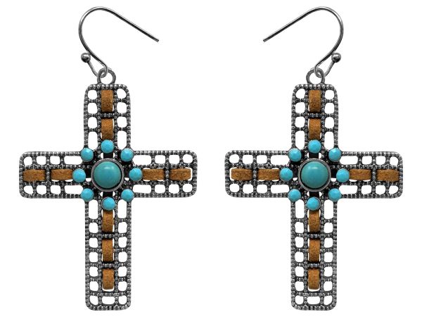 Cross Dangle earrings with hook back