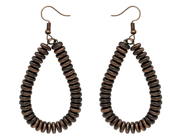 ATTITUDE Brown Teardrop shaped Earrings