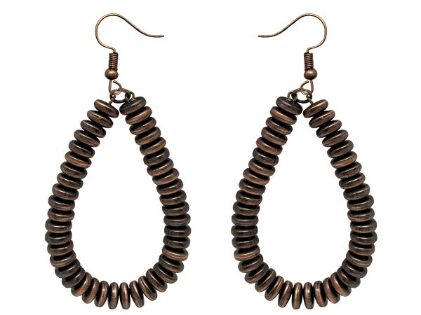 ATTITUDE Brown Teardrop shaped Earrings