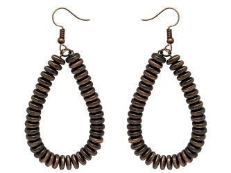 ATTITUDE Brown Teardrop shaped Earrings