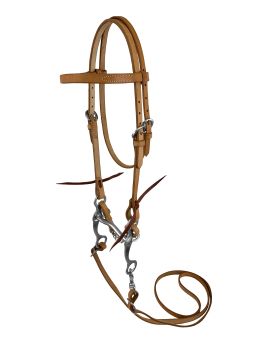 Showman Argentina Cow Leather Bridle with Low Port Bit - Pony/Cobb Size