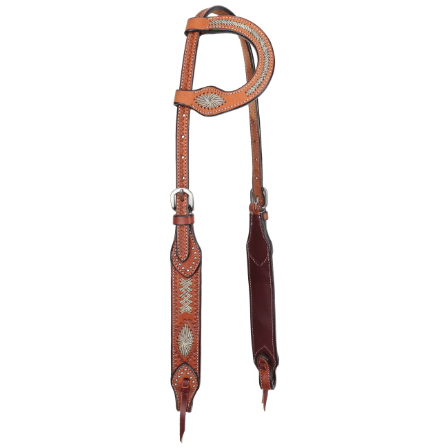 Showman Trail Weave Argentina Cow Leather One Ear Headstall