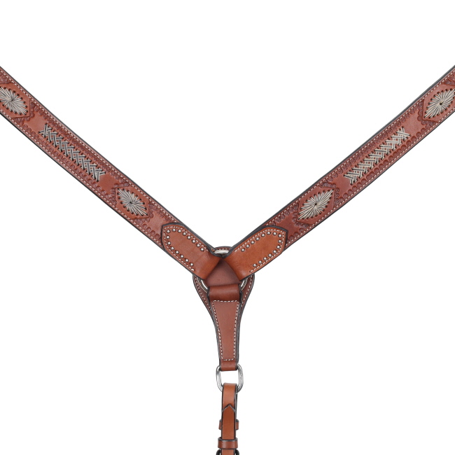 Showman Trail Weave Argentina Cow Leather Breastcollar #2