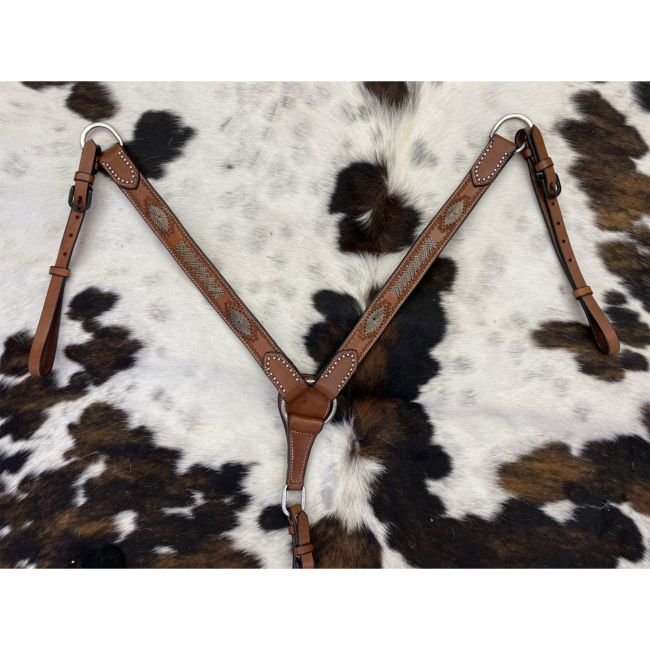 Showman Trail Weave Argentina Cow Leather Breastcollar #2