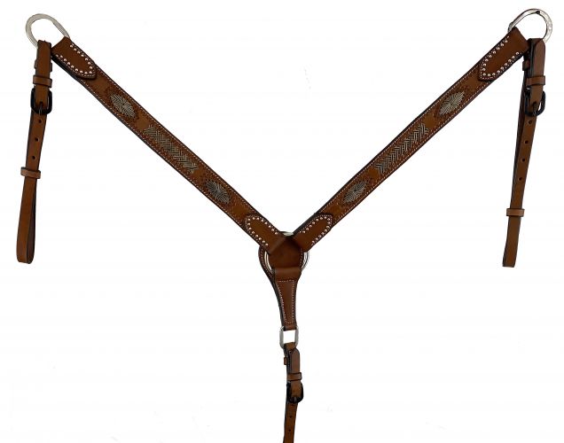 Showman 1.25" wide medium Argentina cow leather breast collar