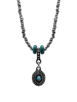 Turquoise Stone Teardrop Choker Style Necklace
