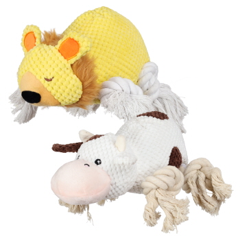Cowboy Critters Squeaker & Rope Plush Dog Toy