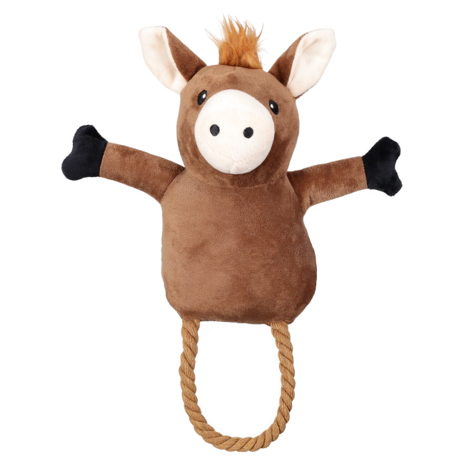 Prairie Pony Squeaker & Rope Plush Dog Toy