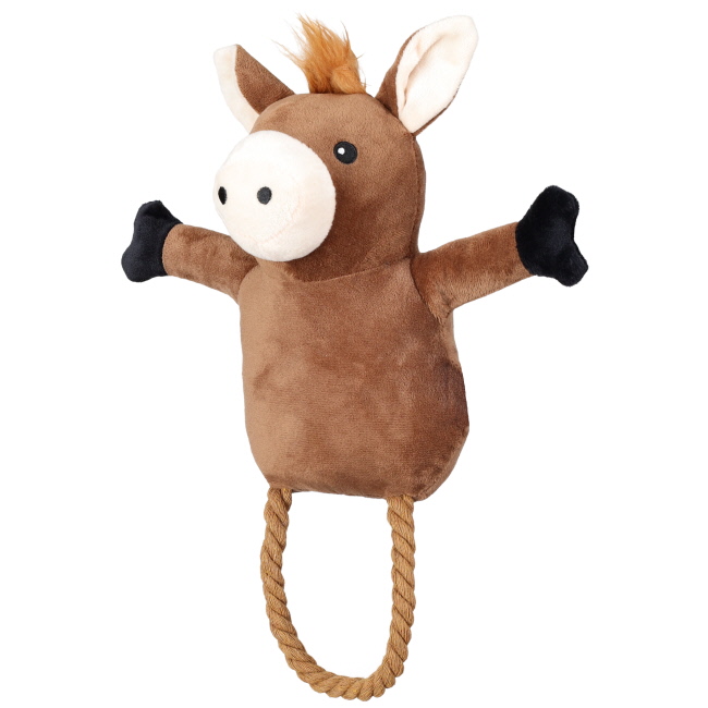 Prairie Pony Squeaker & Rope Plush Dog Toy #2
