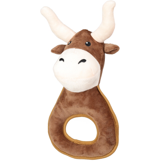 Longhorn Squeaker & Handle Plush Dog Toy #2