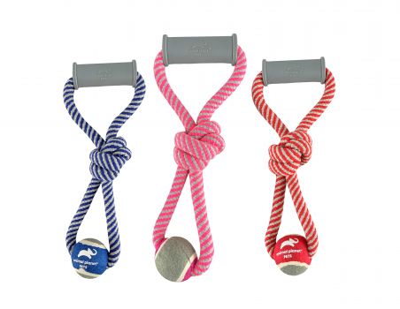 Rope Dog Toy with Handle and Ball