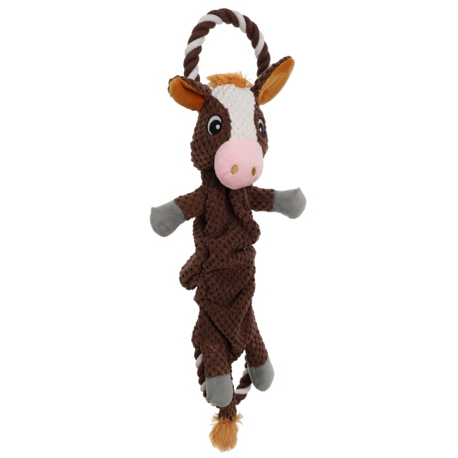 Cowboy Pals Plush Squeaky Crinkle Rope Dog Toy #3