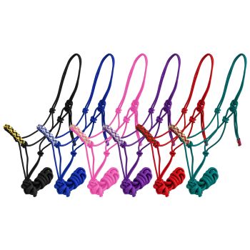 Assorted Braided Nose Cowboy Knot Halter with Lead