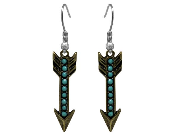Western Style Arrow Pendant Necklace and Earrings Set #2