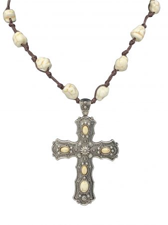 Natural Stone cross earring and necklace set #2