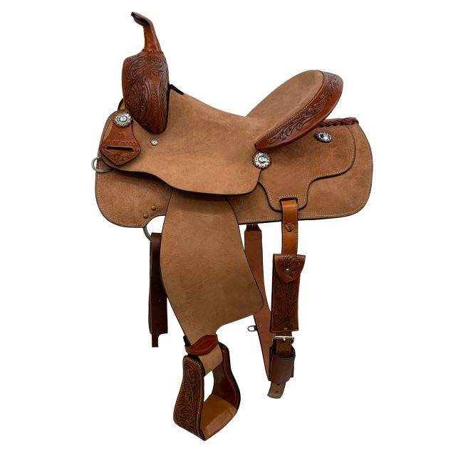 Sagebrush Roughout Barrel Style Saddle - 15 Inch