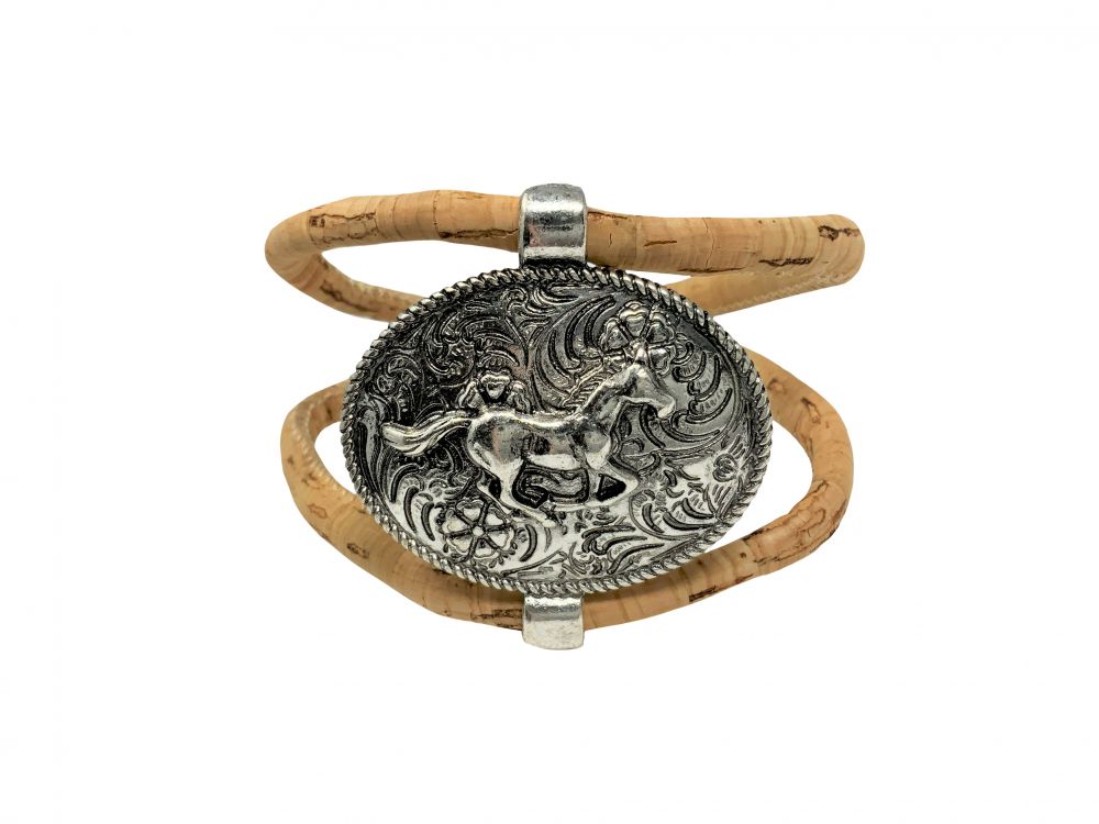 Southwest design running horse concho bracelet
