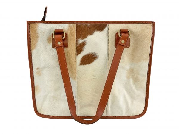 Showman Hair on Cowhide leather Tote Bag with Fringe #2