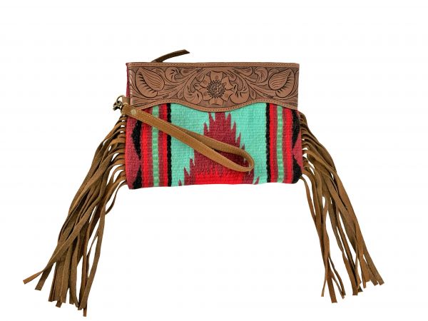 Showman 100% Wool Southwest Design Saddle Blanket Wristlet