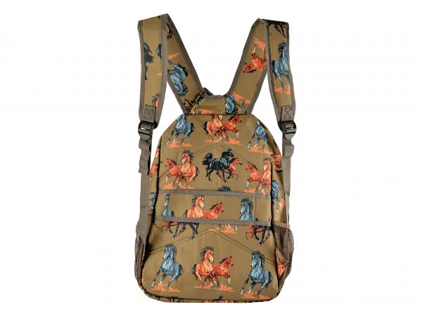 16.5" Backpack with running horses design #2