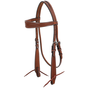 Showman Cedar Weave Argentina Cow Leather Browband Headstall