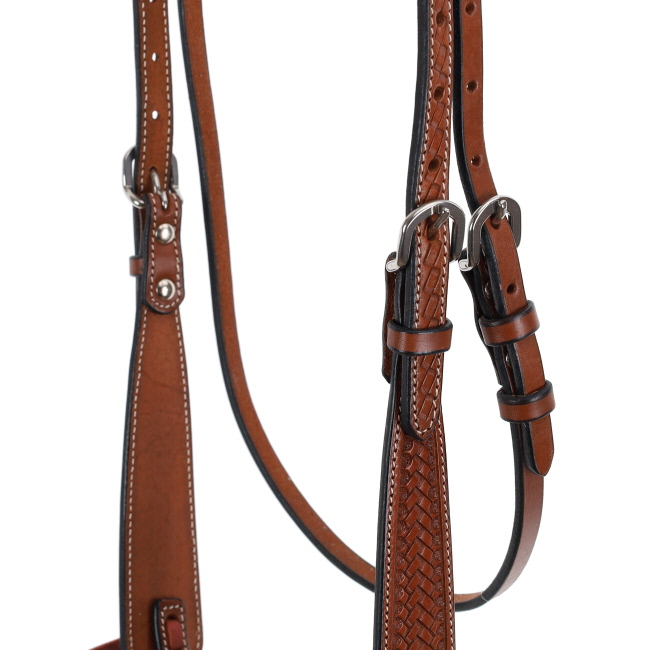 Showman Cedar Weave Argentina Cow Leather Browband Headstall #2