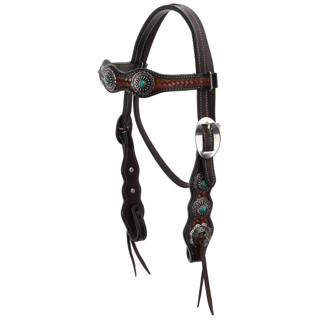 Showman Braided Blue Browband Headstall and Breastcollar Set - Pony Size #2