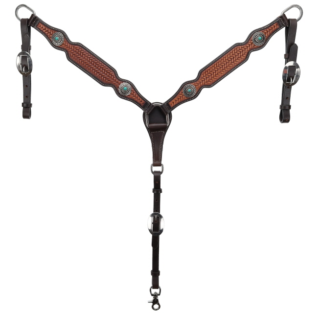 Showman Braided Blue Browband Headstall and Breastcollar Set - Pony Size #3