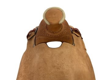 Argentina Cow Leather Roughout Western Roper Saddle - 16 Inch #4