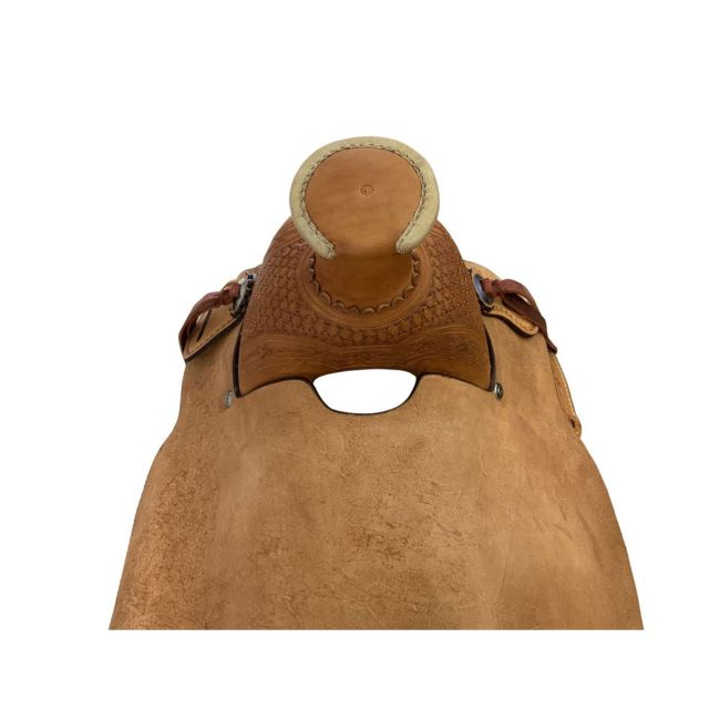 Argentina Cow Leather Roughout Western Roper Saddle - 16 Inch #4