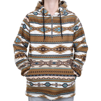 Sandstone Quarter Zip Fleece Hoodie