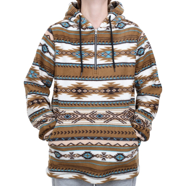 Sandstone Quarter Zip Fleece Hoodie