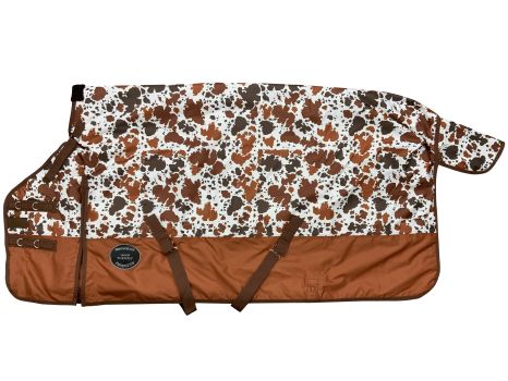 Showman Cow Print 1200D Waterproof and Breathable Turnout Blanket - PONY/YEARLING 48"- 54"