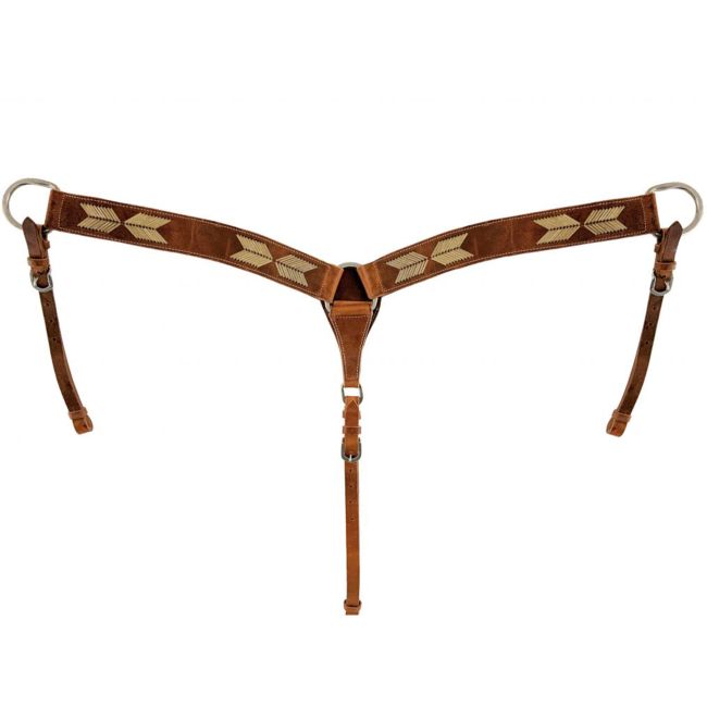 Showman Argentina Cow Leather Breastcollar with Rawhide Accents