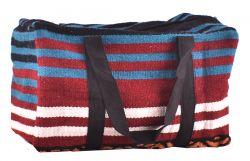 Showman Turquoise, Burgundy, and Black 100% Wool Serape Saddle Blanket Duffel Bag