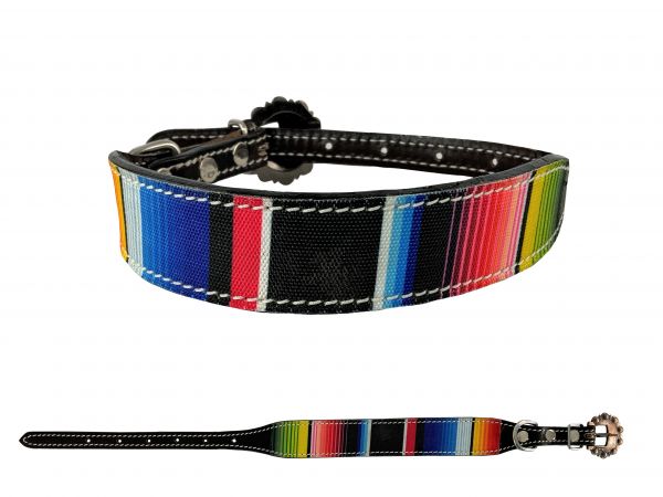 Showman Couture Dark oil leather southwest dog collar