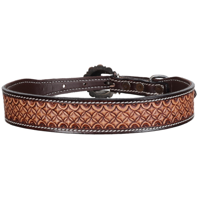 Showman Couture Waffle Leather Dog Collar #2