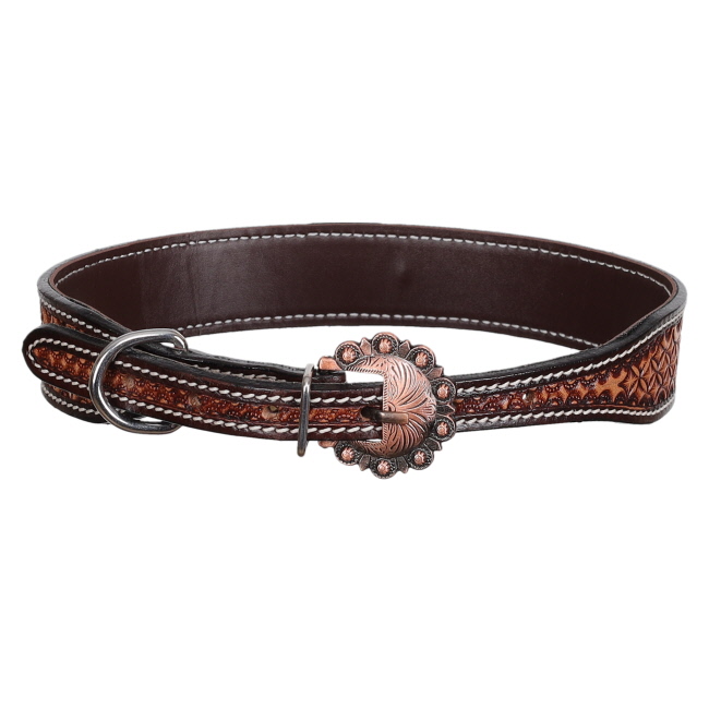 Showman Couture Waffle Leather Dog Collar #3