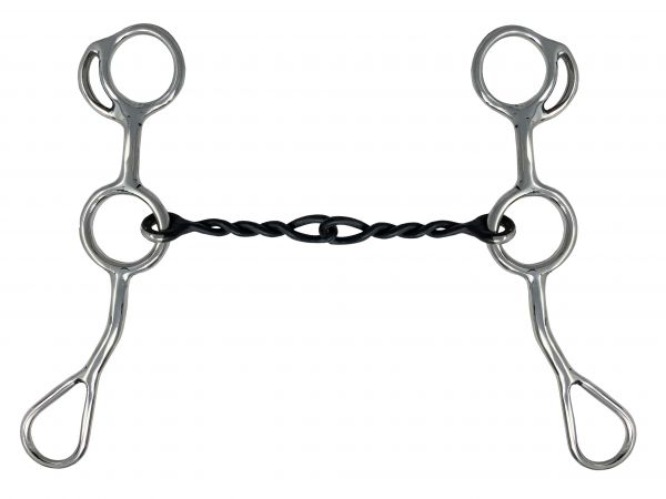 Showman  Stainless Steel Jr Cowhorse Bit with Sweet Iron Mouth Chain