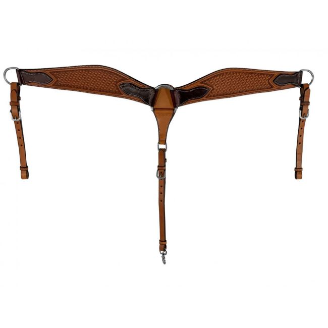 Showman Contoured Argentina Cow Leather Basket Tooled Breastcollar #2