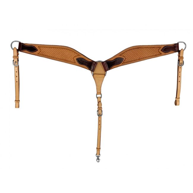 Showman Contoured Argentina Cow Leather Basket Tooled Breastcollar #3