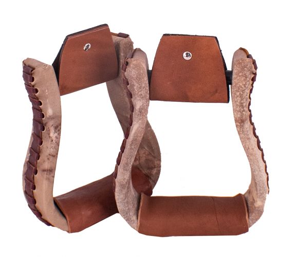 Showman Natural Rawhide Argentina Cow Leather Stirrups