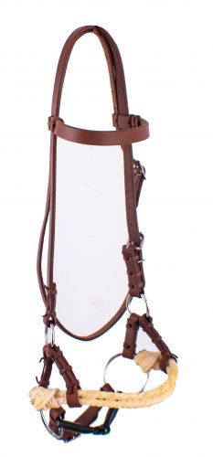 Showman Oiled Harness leather side pull with snaffle bit
