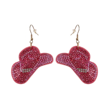 Bling Rhinestone Earring - Pink Hat