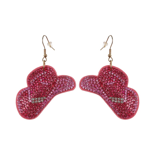 Bling Rhinestone Earring - Pink Hat